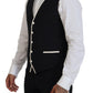 Dolce & Gabbana Black Wool White Silk Slim Fit Suit