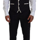 Dolce & Gabbana Black Wool White Silk Slim Fit Suit