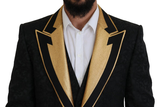 Dolce & Gabbana Black Gold Fantasy Tuxedo Slim Fit Suit