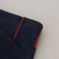 Domenico Tagliente Blue Cotton Straight Fit Men Casual Dress Pants