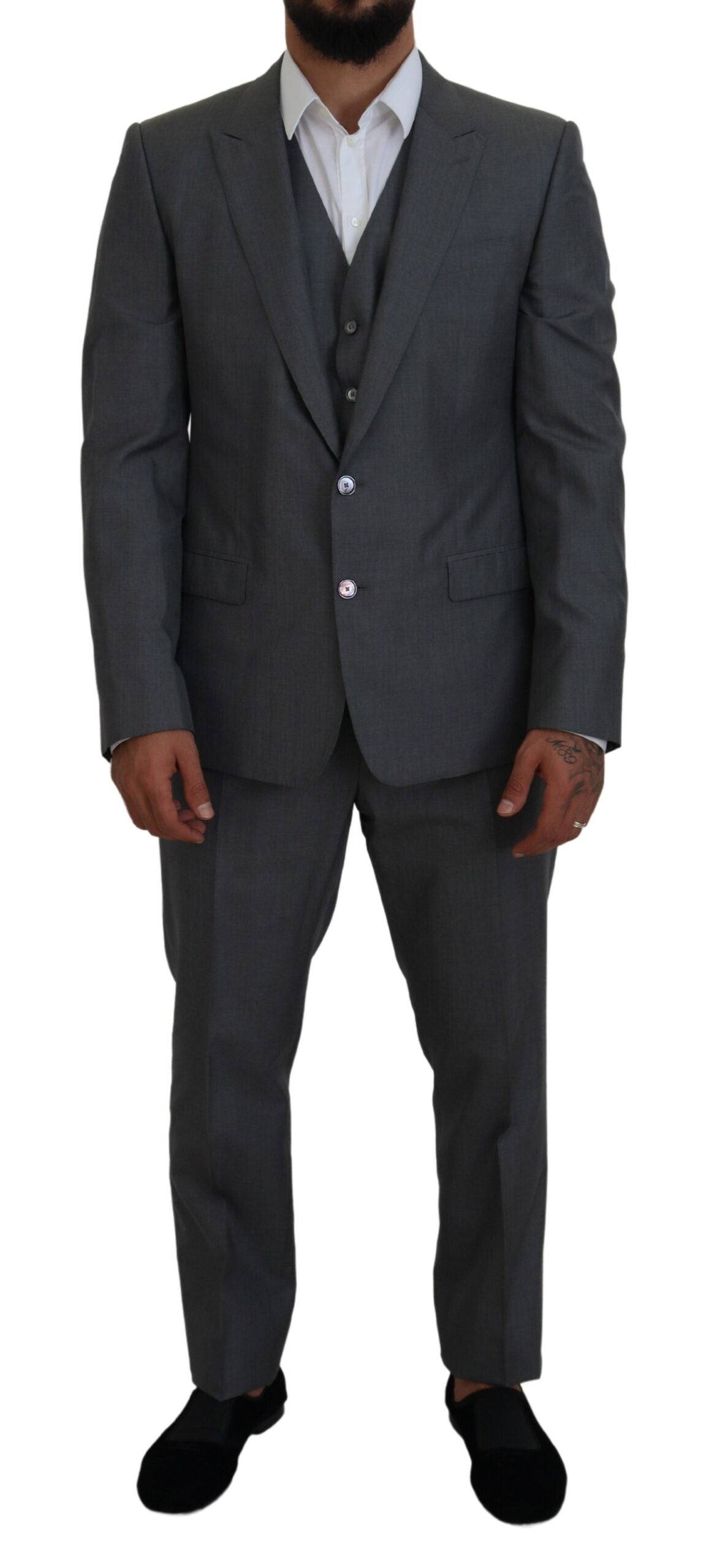 Dolce & Gabbana Gray MARTINI 3 Piece Slim Fit Suit