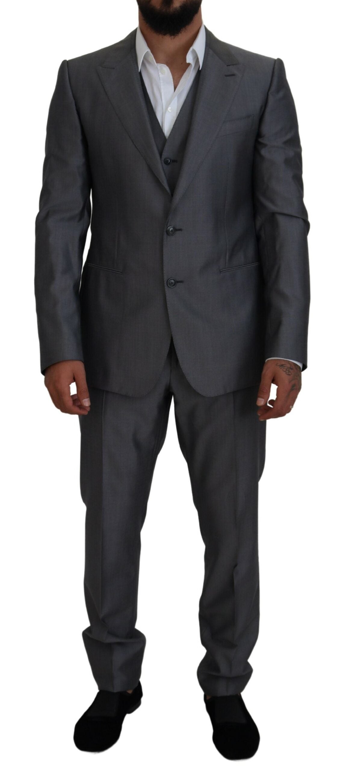 Dolce & Gabbana Gray SICILIA 3 Piece Slim Fit Suit