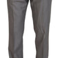 Dolce & Gabbana Silver Wool Silk 3 Piece Slim Fit Suit