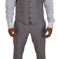 Dolce & Gabbana Silver Wool Silk 3 Piece Slim Fit Suit