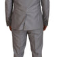 Dolce & Gabbana Silver Wool Silk 3 Piece Slim Fit Suit