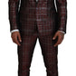 Dolce & Gabbana Bordeaux Silver GOLD Slim Fit 2 Piece Suit