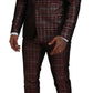 Dolce & Gabbana Bordeaux Silver GOLD Slim Fit 2 Piece Suit