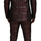 Dolce & Gabbana Bordeaux Silver GOLD Slim Fit 2 Piece Suit