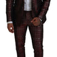 Dolce & Gabbana Bordeaux Silver GOLD Slim Fit 2 Piece Suit