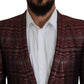 Dolce & Gabbana Bordeaux Silver GOLD Slim Fit 2 Piece Suit