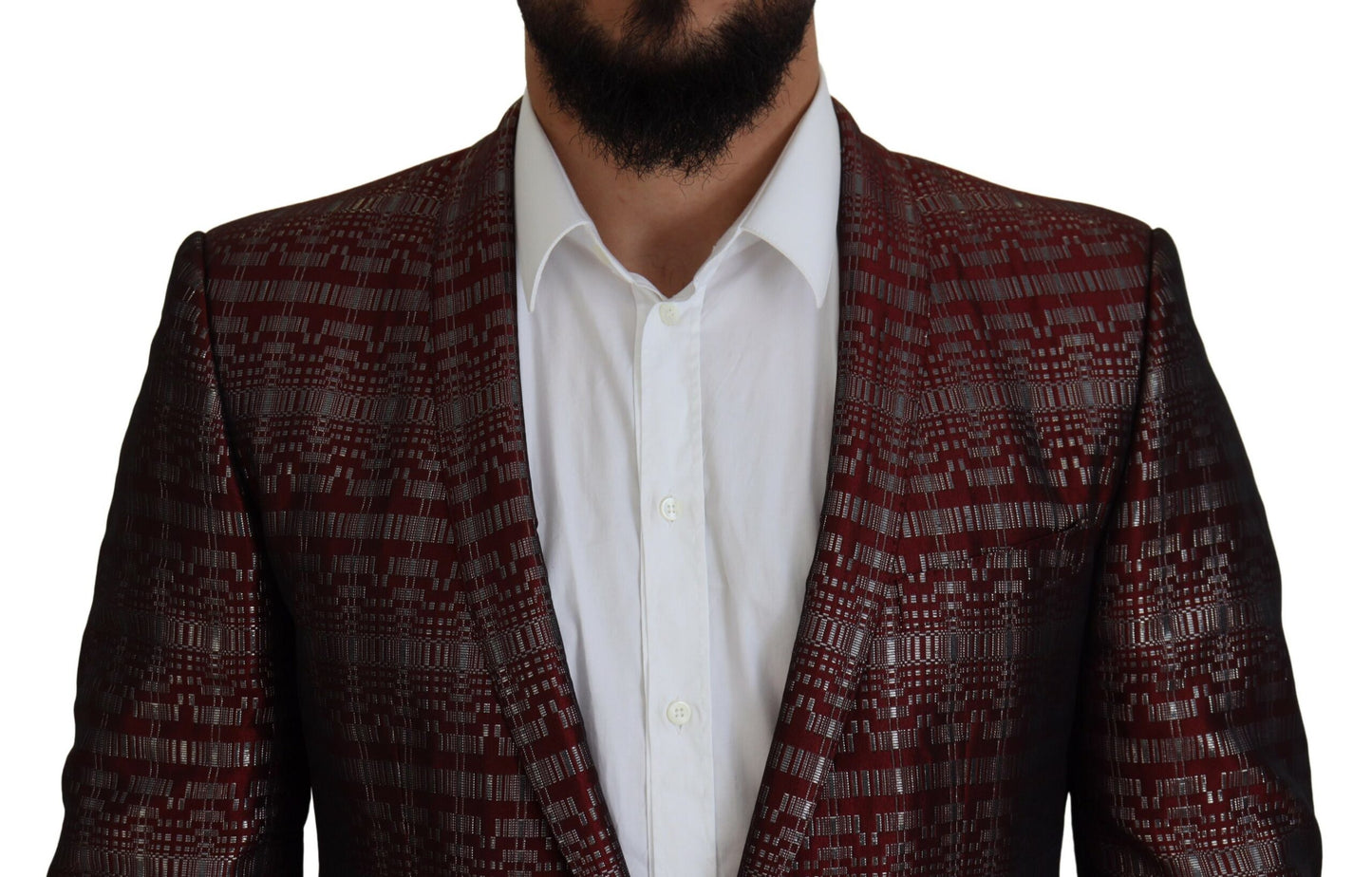 Dolce & Gabbana Bordeaux Silver GOLD Slim Fit 2 Piece Suit