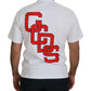 GCDS White Logo Print Cotton Short Sleeves T-shirt