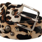 Dolce & Gabbana Elegant Leopard Print Leather Belt