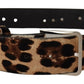 Dolce & Gabbana Elegant Leopard Print Leather Belt