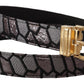 Dolce & Gabbana Multicolor Patchwork Leather Gold Jaquard Belt