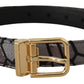 Dolce & Gabbana Multicolor Patchwork Leather Gold Jaquard Belt