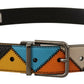 Dolce & Gabbana Multicolor Leather Silver Logo Buckle Belt