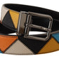 Dolce & Gabbana Multicolor Leather Silver Logo Buckle Belt