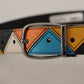 Dolce & Gabbana Multicolor Leather Silver Tone Logo Buckle Belt