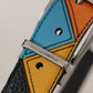 Dolce & Gabbana Multicolor Leather Silver Tone Logo Buckle Belt