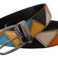 Dolce & Gabbana Multicolor Leather Silver Tone Logo Buckle Belt