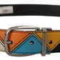 Dolce & Gabbana Multicolor Leather Silver Tone Logo Buckle Belt