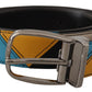 Dolce & Gabbana Multicolor Leather Silver Tone Logo Buckle Belt