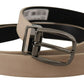 Dolce & Gabbana Beige Vitello Beige Tone Logo Metal Buckle Belt