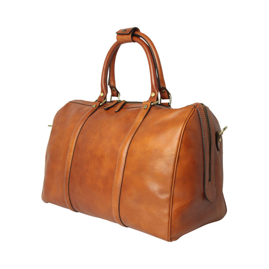 Old Angler Colonial Brown Full Grain Leather Duffel Bag