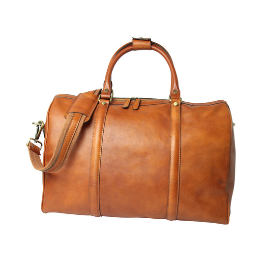 Old Angler Colonial Brown Full Grain Leather Duffel Bag