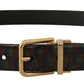 Dolce & Gabbana Black Vernice Dama Glitter Leather Gold Tone Metal Belt