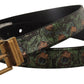 Dolce & Gabbana Multicolor Leather Vernice Pavone Bronze Metal Belt