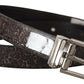 Dolce & Gabbana Black Goccia Glitter Patent Leather Buckle Vernice Belt