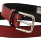 Dolce & Gabbana Maroon Vitello Leather Silver Metal Belt