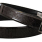 Dolce & Gabbana Black Leather Vernice Metal Buckle Belt