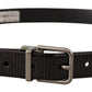 Dolce & Gabbana Black Leather Vernice Metal Buckle Belt