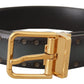 Dolce & Gabbana Green Perforated Leather Brass Metal Belt