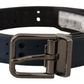 Dolce & Gabbana Blue Perforated Skinny Leather Metal Buckle Belt