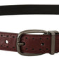 Dolce & Gabbana Brown Perforated Leather Metal Buckle Belt