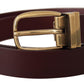 Dolce & Gabbana Brown Leather Classic Gold Metal Buckle Belt