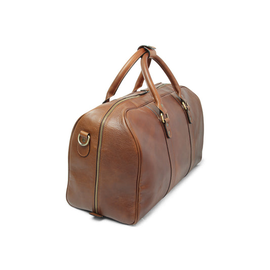 Old Angler Chestnut Brown Full Grain Leather Travel Bag