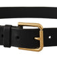 Dolce & Gabbana Brown Classic Leather Gold Metal Buckle Belt