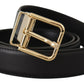 Dolce & Gabbana Black Classic Leather Gold Metal Logo Buckle Belt