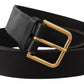 Dolce & Gabbana Brown Gold Metal Logo Buckle Calf Leather Belt