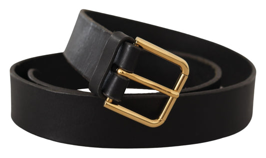 Dolce & Gabbana Brown Gold Metal Logo Buckle Calf Leather Belt