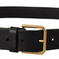 Dolce & Gabbana Brown Gold Metal Logo Buckle Calf Leather Belt