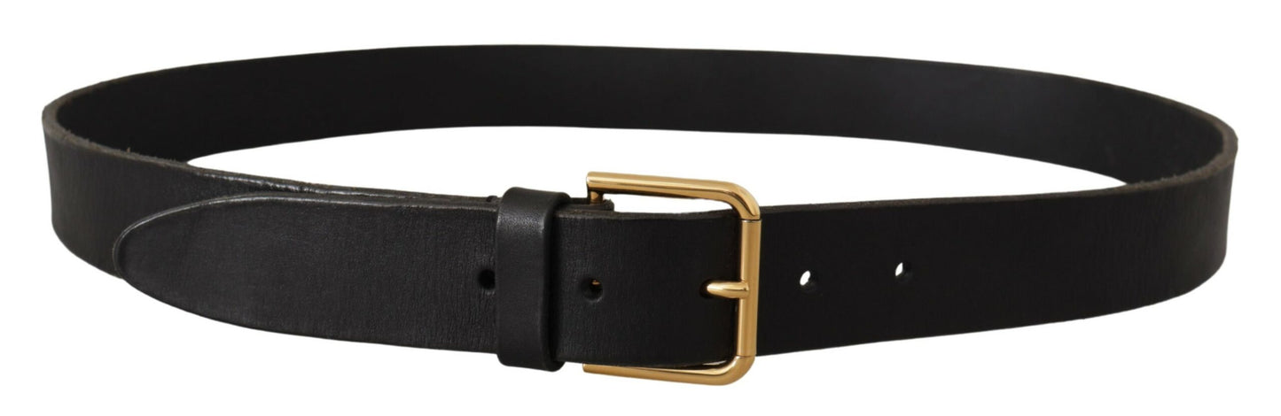 Dolce & Gabbana Brown Gold Metal Logo Buckle Calf Leather Belt