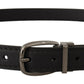 Dolce & Gabbana Black Leather Metal Logo Buckle Belt