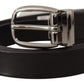 Dolce & Gabbana Black Classic Calf Leather Metal Logo Belt