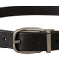 Dolce & Gabbana Black Classic Calf Leather Metal Logo Belt